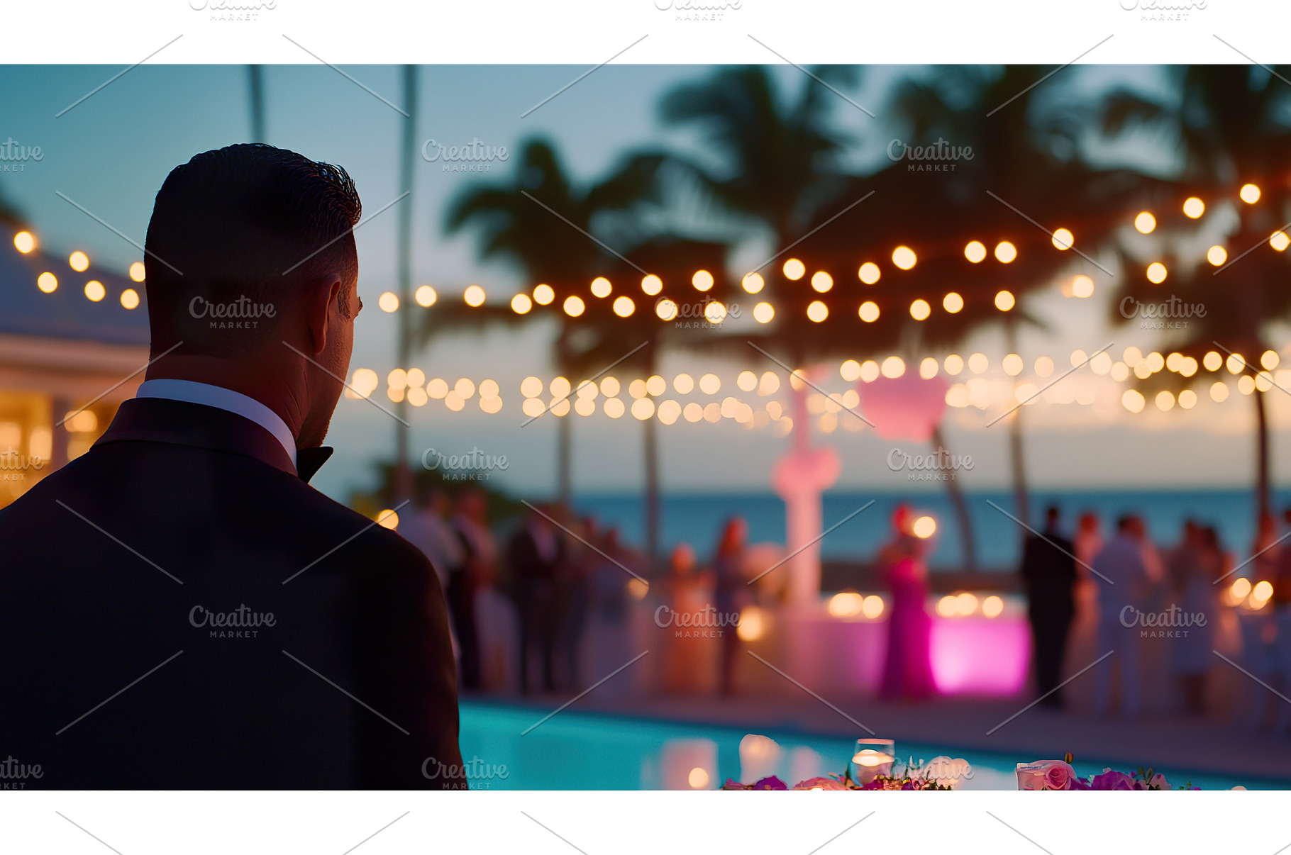 Elegant evening wedding party by, a Nature Photo by Lermont51