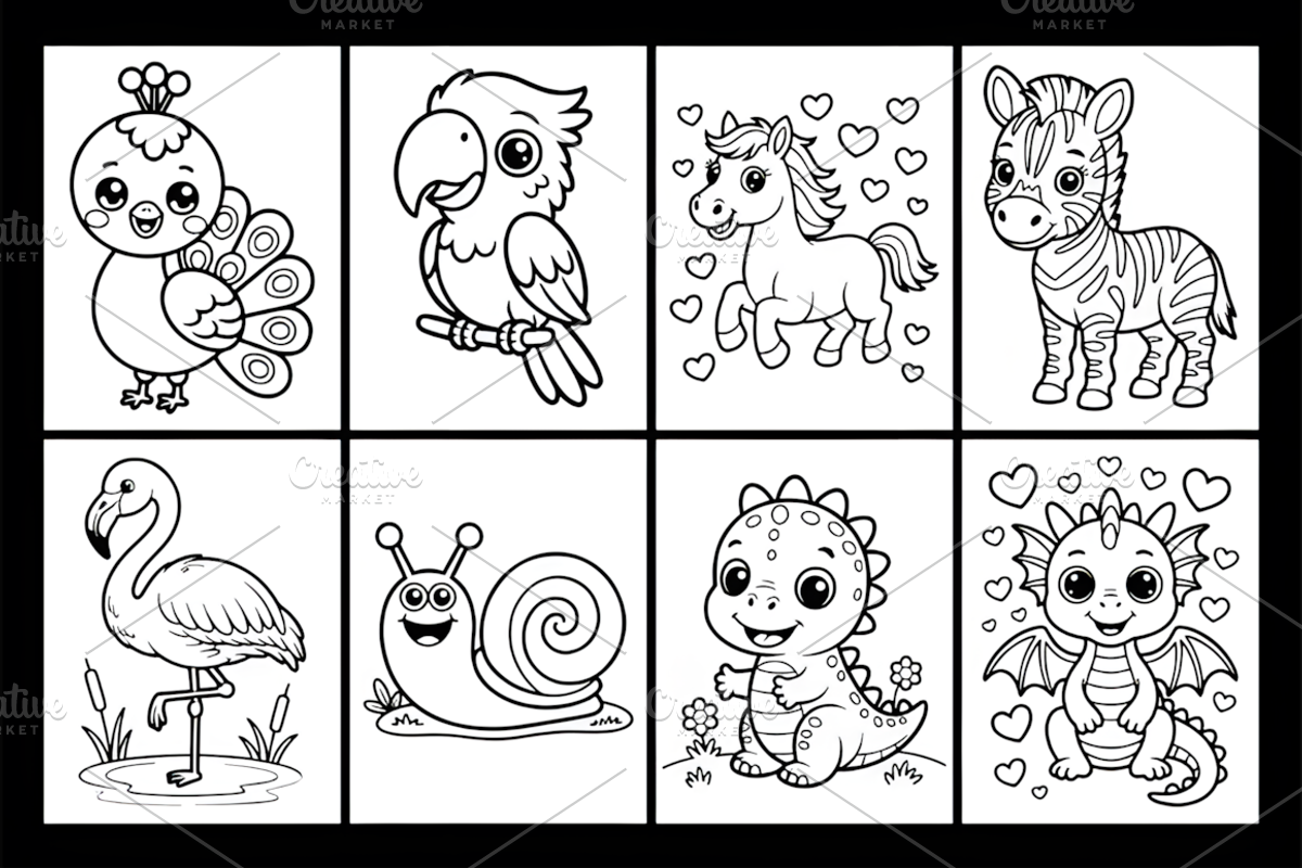Kawaii Animals Coloring Book, an Animal Illustration by Design Station (Photo 2 of 3)
