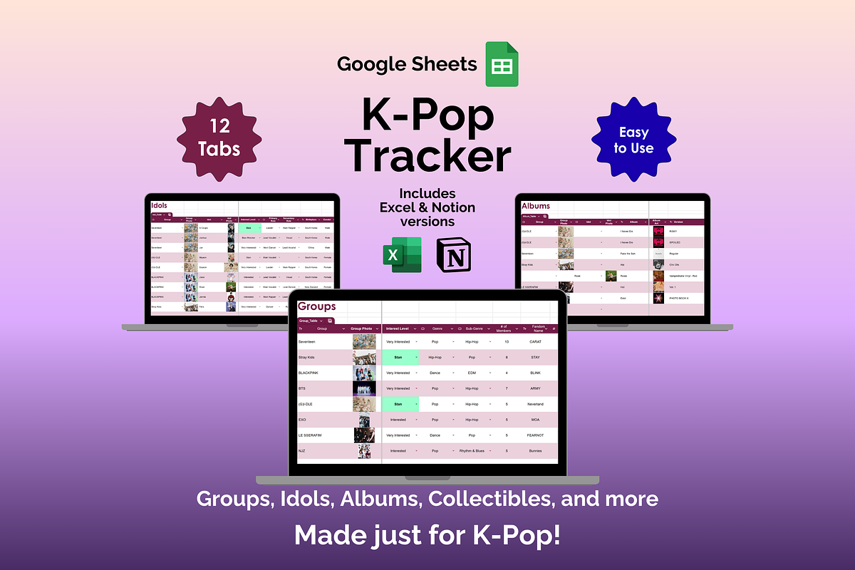 K-Pop Tracker - Google Sheets