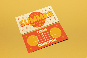 Orange Geometric Summer Sale Voucher