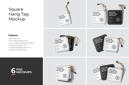 Square Hang Tag Mockup