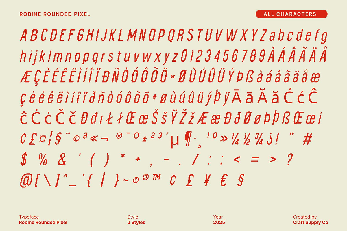Robine Rounded Pixel, a Sans Serif Font by Craft Supply Co. (Photo 8 of 8)