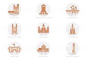 Landmarks of the UK - Scotland, a Duotone Icon by Jozsef Balazs-Hegedus (Thumbnail 2 of 6)