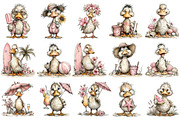Whimsical Beach Duck Clipart, an Illustration by OK Design (Thumbnail 3 of 6)