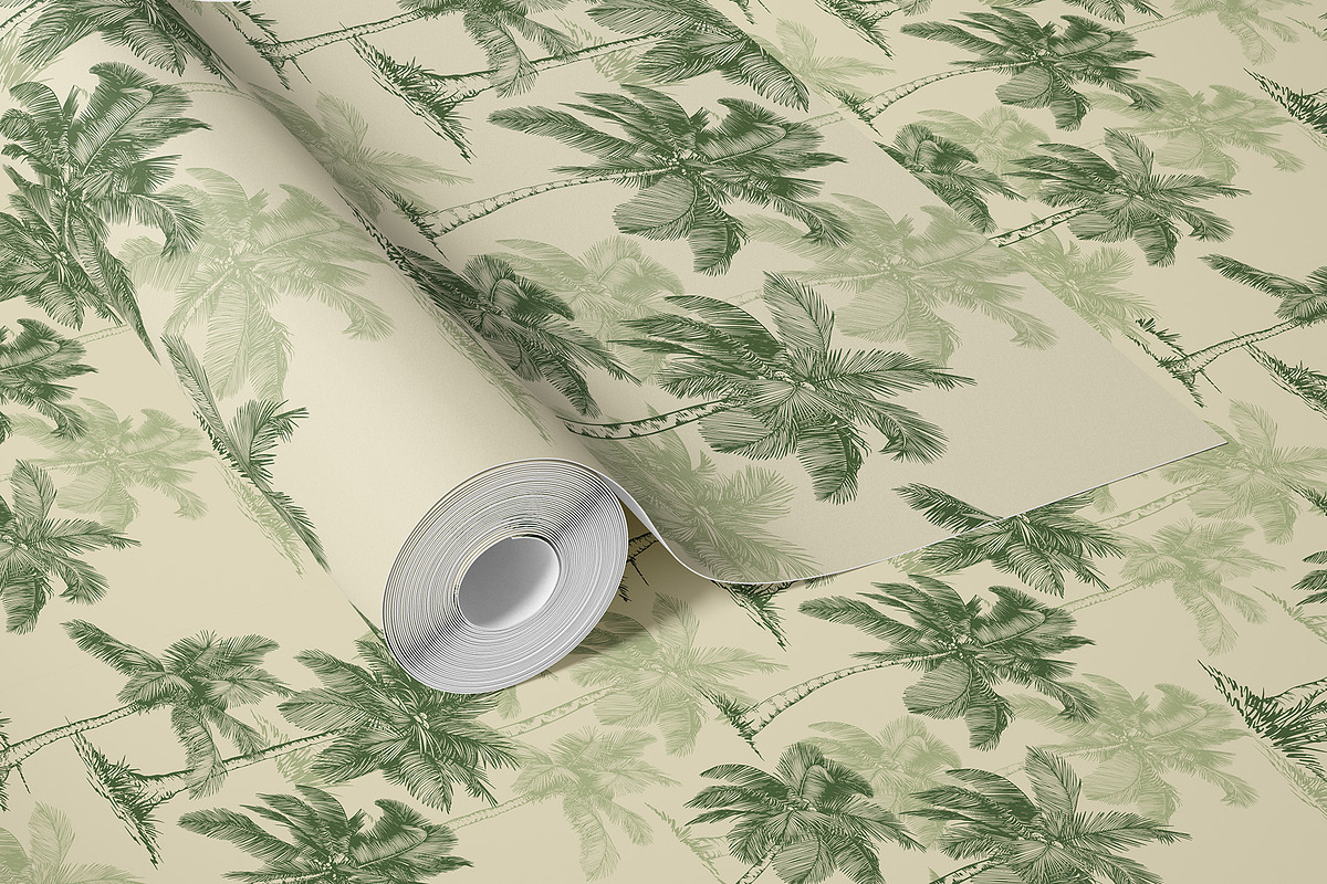 Green Palm Patterns Tropical Forest, a Decorative Illustration by Jeanna Draw (Photo 3 of 14)