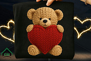 Knitted Teddy Bear with Heart Png, an Illustration by Craft Nest (Thumbnail 6 of 7)