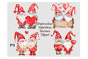 Valentine's Watercolour Gnomes, a Seasonal Illustration by VetalStock (Thumbnail 2 of 3)