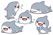 Baby Shark Cartoon Character Set, an Animal Illustration by Artpon Illustration (Thumbnail 3 of 3)