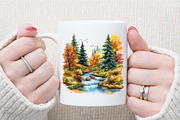 Watercolor Autumn Forest Clipart, an Illustration by Sublimation Artist (Thumbnail 5 of 6)