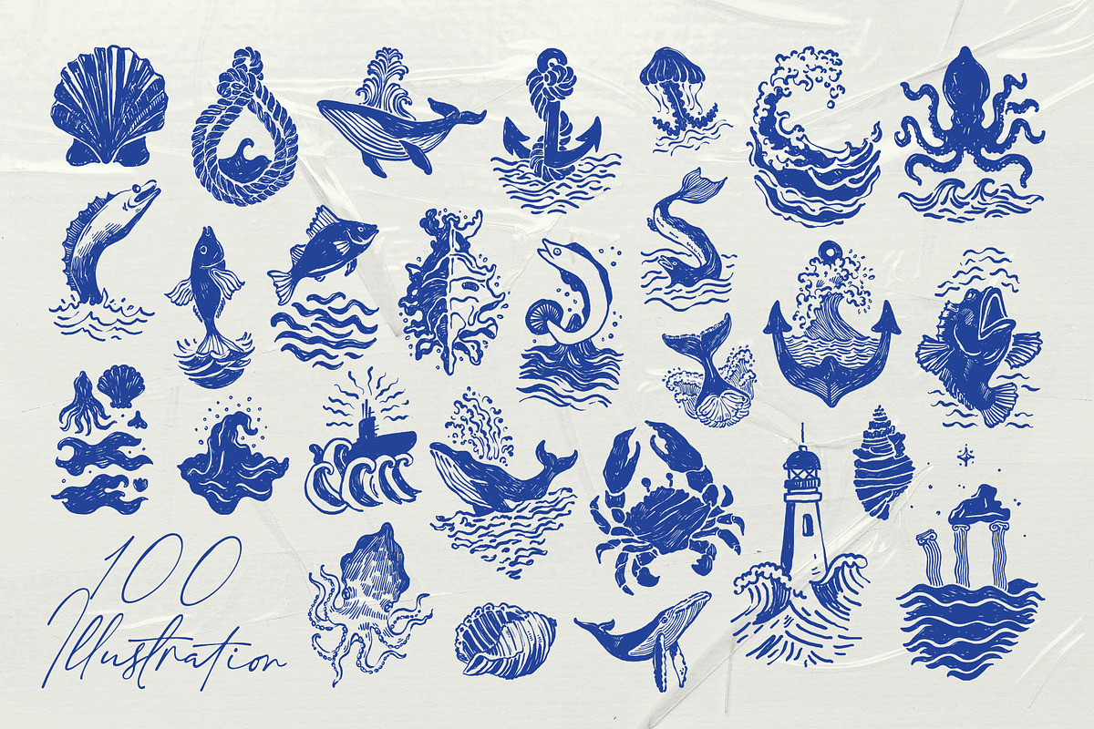 Ocean | Logo & Illustration Kit P2, a Branding & Logo Template by KetteCreate (Photo 6 of 22)