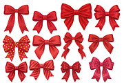 Red Textured Bows Mega Bundle, a Decorative Illustration by Stellalunarts (Thumbnail 20 of 23)