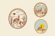Western Cowboy Bucking Bronc Graphic, an Object Illustration by Antiquaria (Thumbnail 4 of 6)