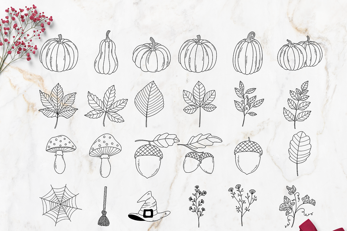 Autumn Procreate Stamp Brushes Kit, a Brush Add-On by Oh Mia Studio (Photo 3 of 5)