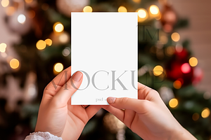 Holiday Card In Hand Mockup, 5x7