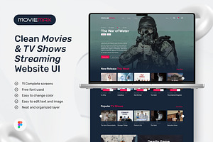 Movies & TV Shows Streaming Website, an UI Kit Template by peterdraw