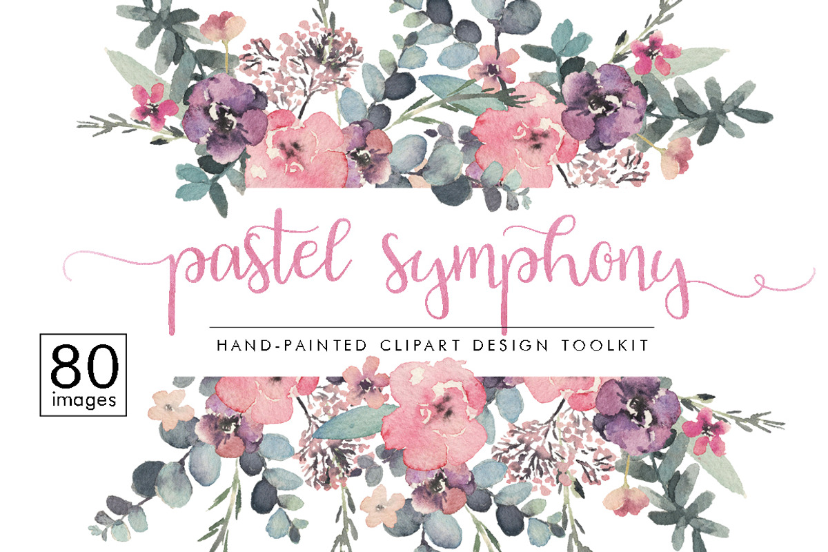 Pink Blush Floral Flower Set, a Decorative Illustration by Veris Studio (Photo 1 of 9)