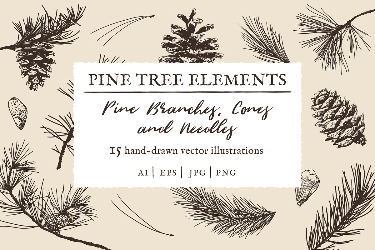 Pine Tree Elements | Illustrations, an Object Illustration by Max Lockwood (Photo 1 of 9)