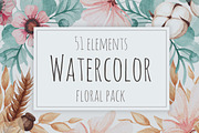 Watercolor floral pack, a Decorative Illustration by Bigio Designs (Thumbnail 1 of 3)