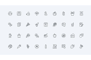 Traditional food & dishes icons, a Food Illustration by Lemberg Vector