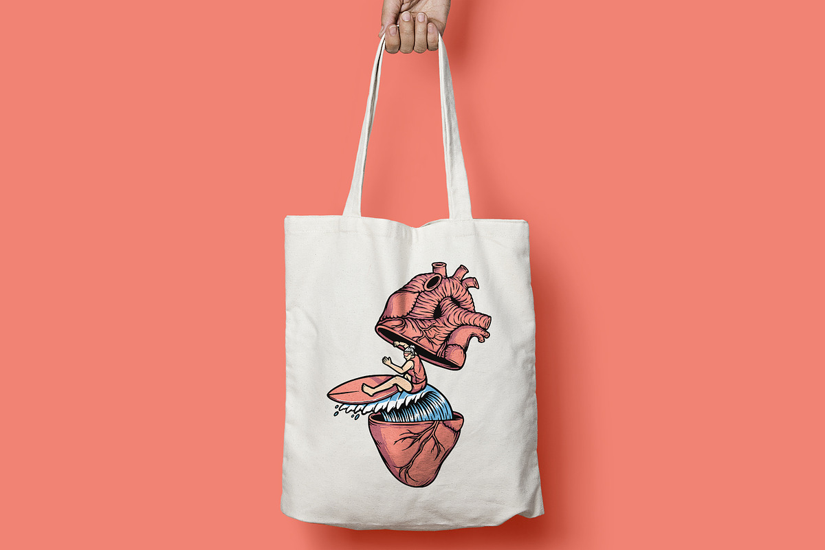 surf in the heart illustration, a Sport Illustration by gunaonedesign (Photo 3 of 4)