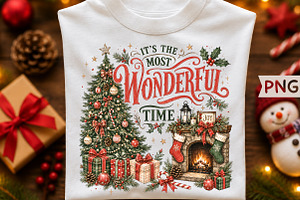 Most Wonderful Time Christmas PNG, a Seasonal Illustration by Creative Art