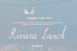Riviera Lunch - Summer Font Duo, a Script Font by Mneme