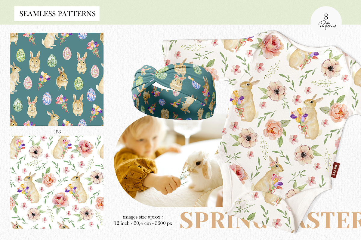 Spring Easter Pattern Floral Animal, a Pattern Graphic by AnnaTkachi (Photo 4 of 6)