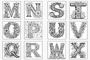 Floral English Alphabet Coloring, an Education Illustration by Lamia Emad (Thumbnail 3 of 3)