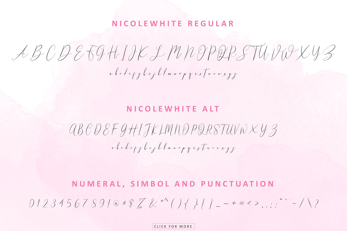 NicoleWhite Signature Collection, a Script Font by AQR Studio (Photo 10 of 17)