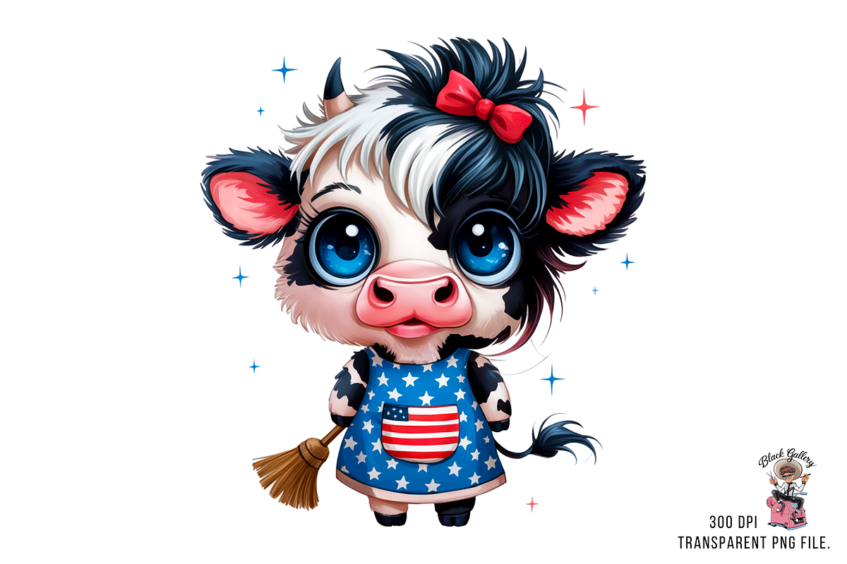 Patriotic Cow with USA Flag 10 PNG, a Graphic by Clipart Bloom (Photo 10 of 11)