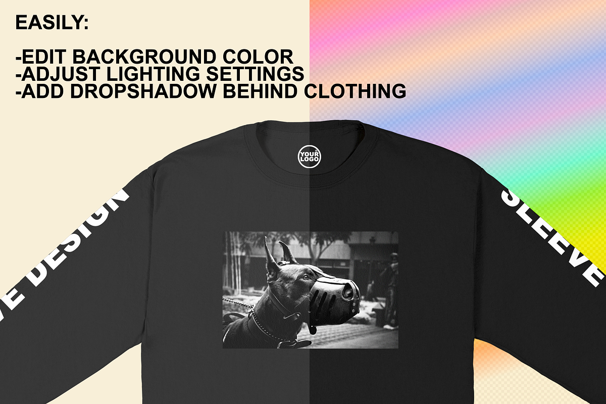 Long Sleeve Mockup Gildan 2400&5400, a Shirt Mockup by Infinity Mockups (Photo 4 of 6)