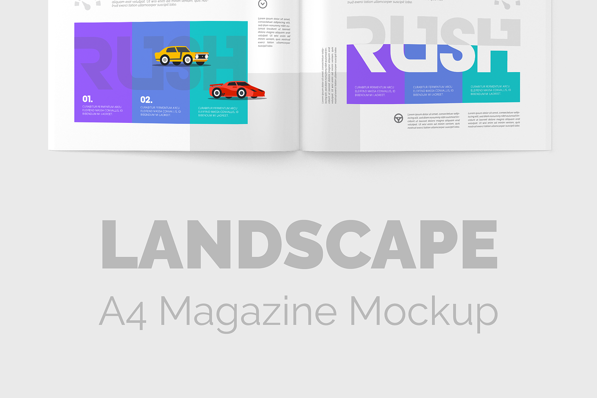 A4 Landscape Magazine Mock-Up, a Books & Magazine Mockup by Toasin Studio