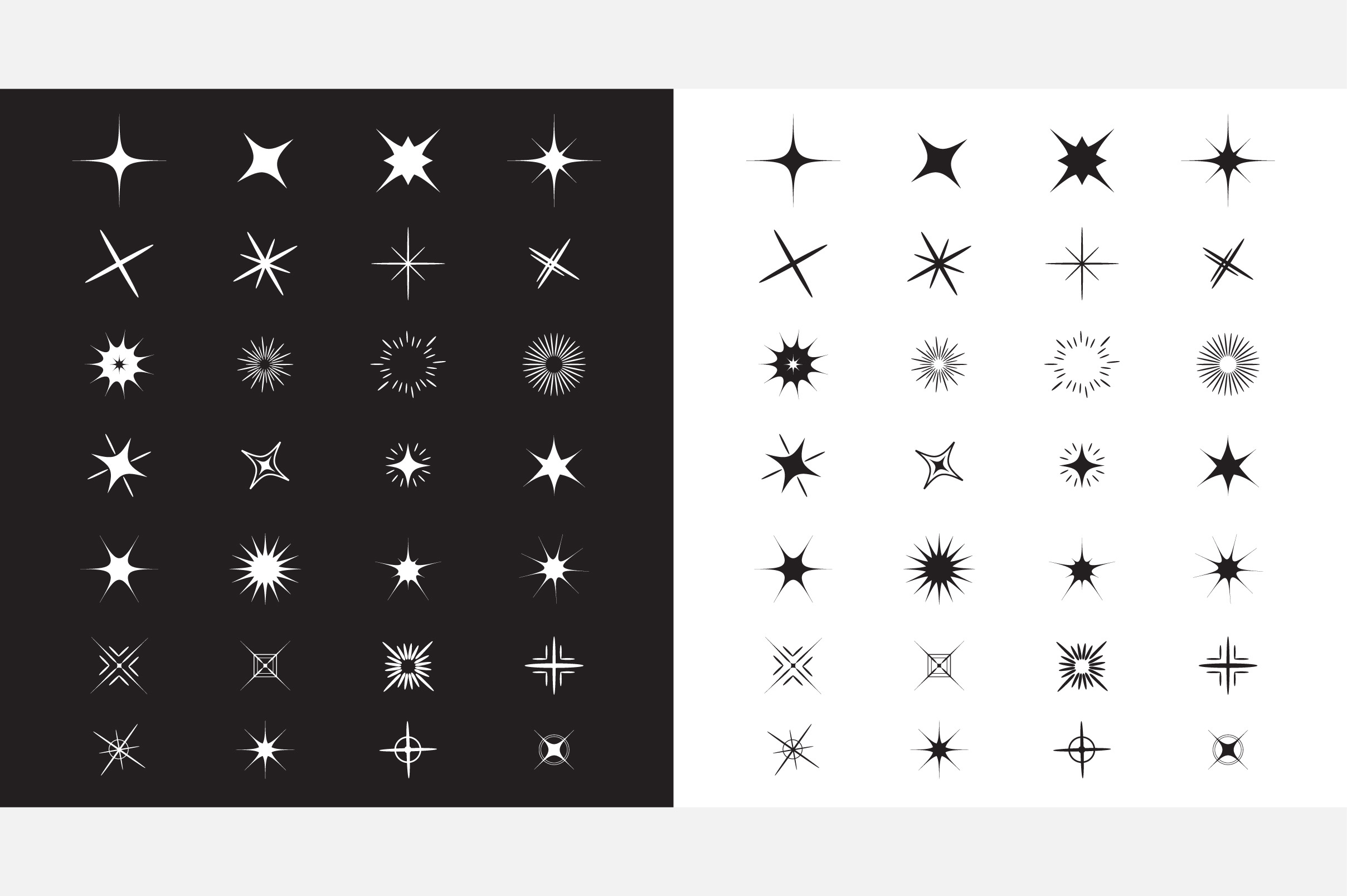 Stars Sparkles sign symbol set. Star, a Decorative Illustration by ...