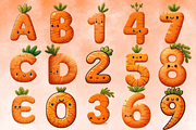 Cute Easter Carrot Alphabet Clipart, a Decorative Illustration by Dizzy Art Studio (Thumbnail 2 of 2)
