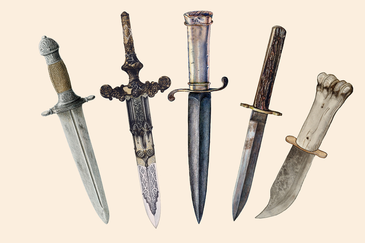 Vintage Daggers Clipart Illustration, an Illustration by Secret Helper (Photo 2 of 8)