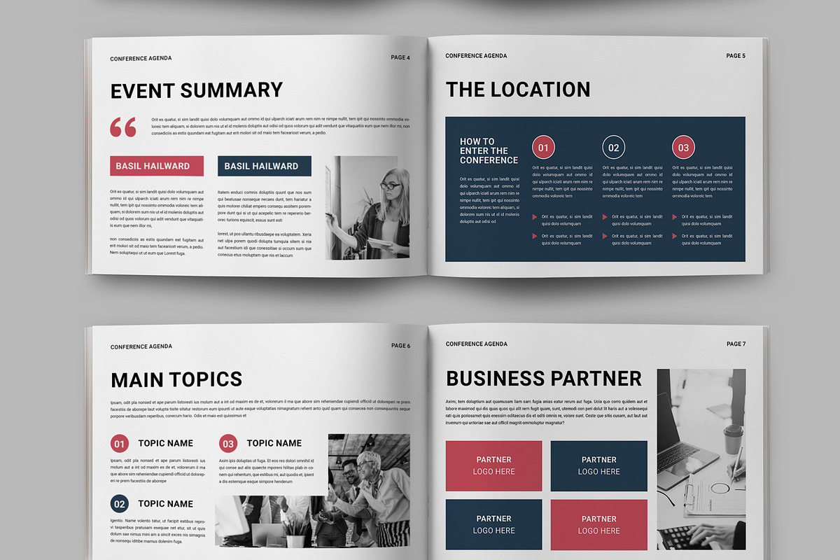 Conference Agenda Layout, a Brochure Template by ContestDesign (Photo 4 of 5)