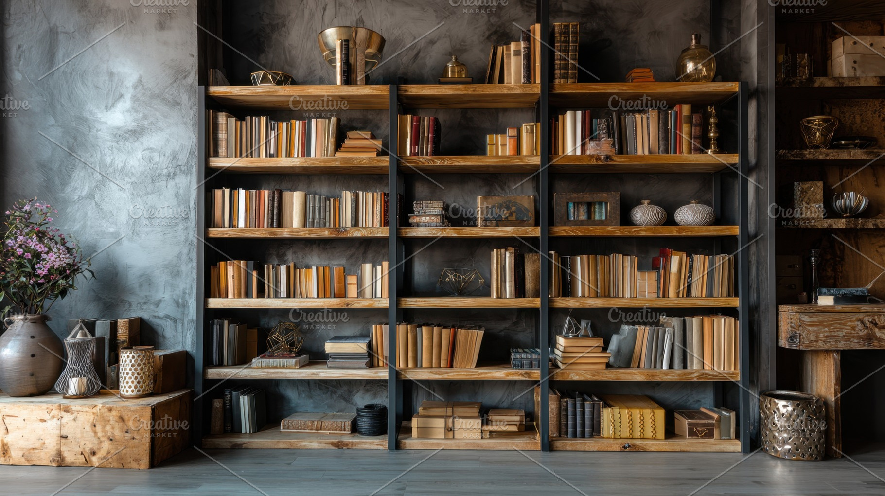 Bookshelves of diverse books, a Photo by Beautiful things