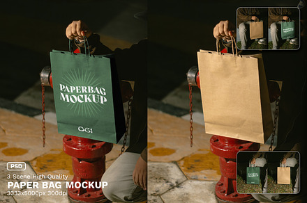 Paper Bag Mockup - VOL 2, a Product Mockup by Simetrica Labs