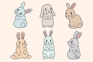 30 Cute Rabbit Bunny Pose Face Ears