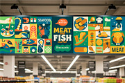 Mosaic Meat and Fish Designs, a Food Illustration by Lettering_Logo (Thumbnail 8 of 9)