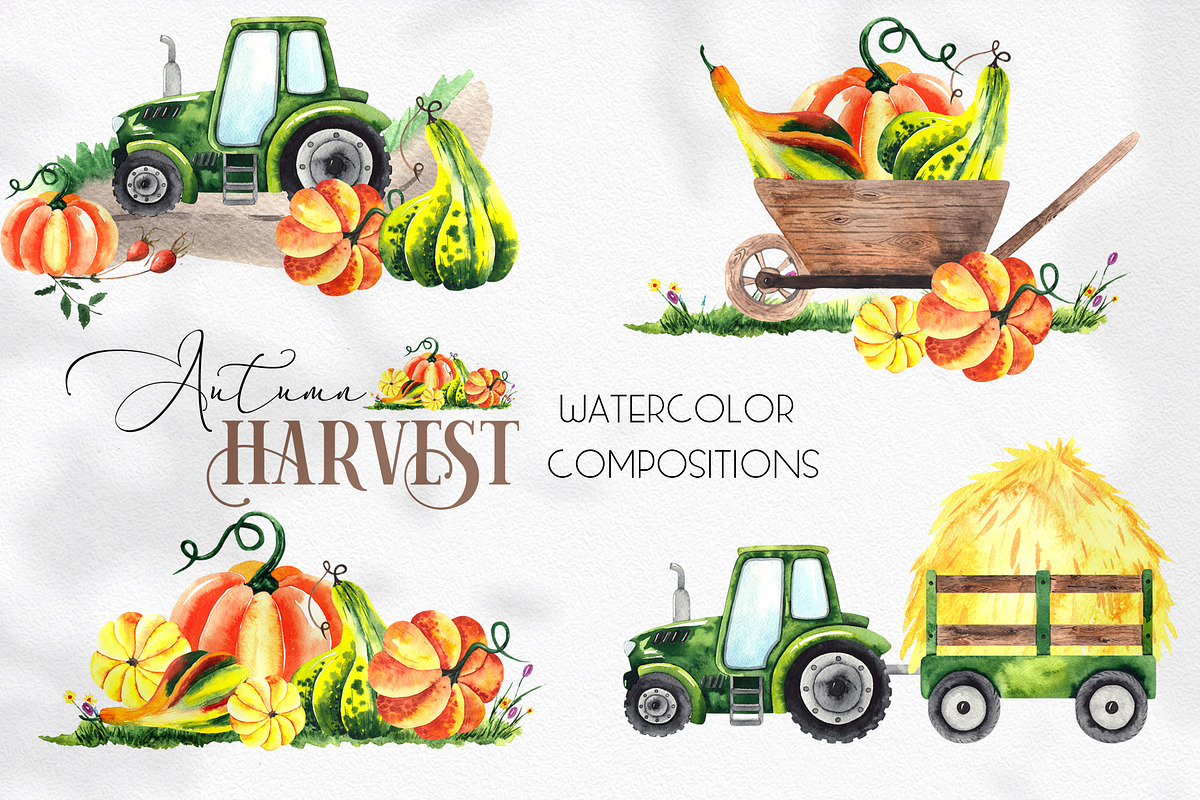 Watercolor Autumn Harvest, an Object Graphic by Ana-Sakuta (Photo 3 of 17)
