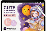 CUTE ILLUSTRATION PROCREATE BRUSHES, a Brush Add-On by AlexandraArt (Thumbnail 1 of 12)