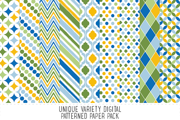 Boys Blue Pattern Paper Pack