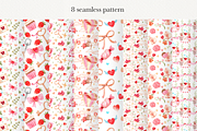 Valentines day clipart+8patterns, a Seasonal Illustration by ZinchArt (Thumbnail 3 of 3)