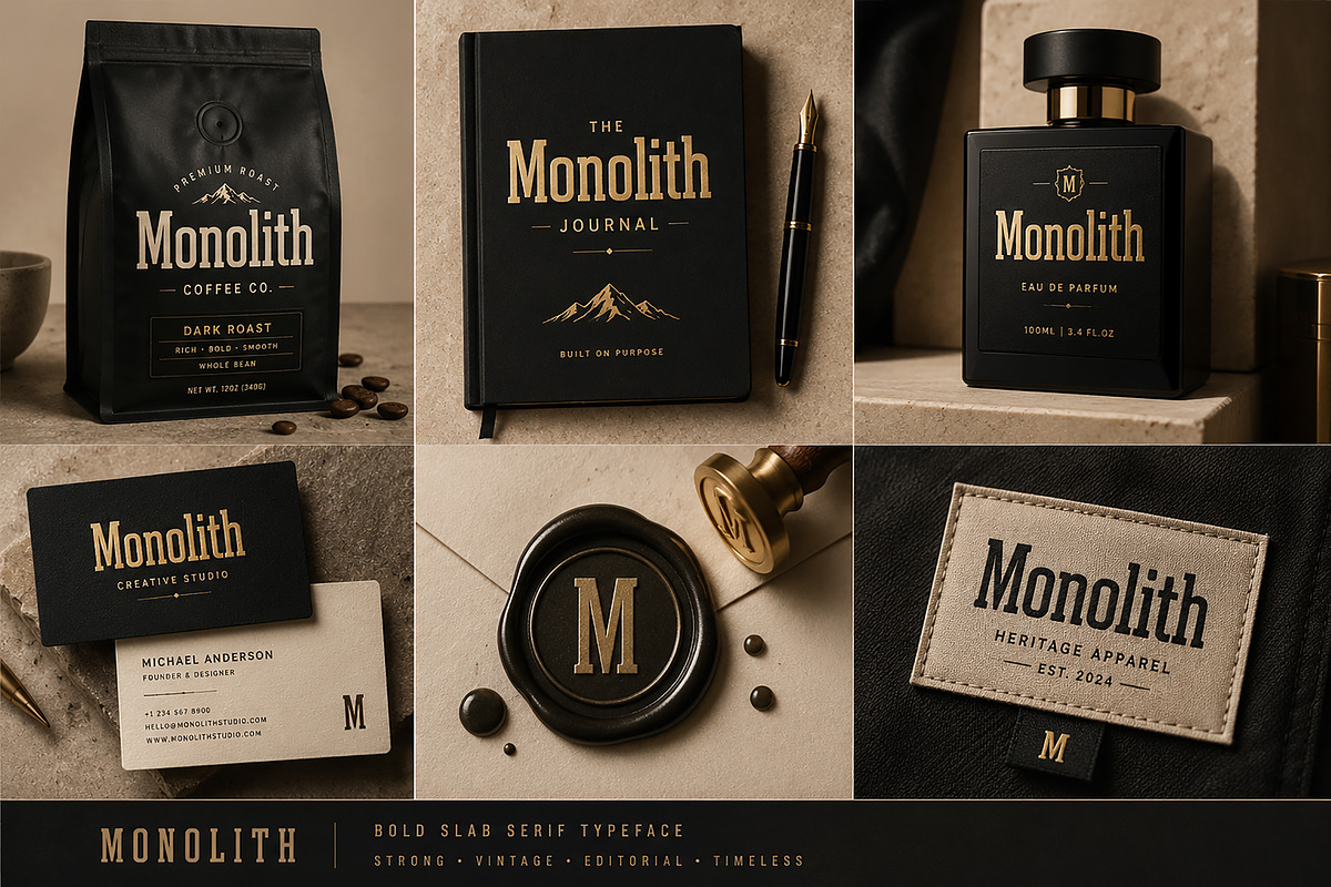 Monolith, a Slab Serif Font by Wow Magic (Photo 2 of 5)