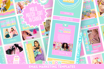 Rainbow Email Templates, an Email Template by SunshineStudioBoutique