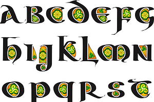 Aon Durrow Decorated Letters-Irish