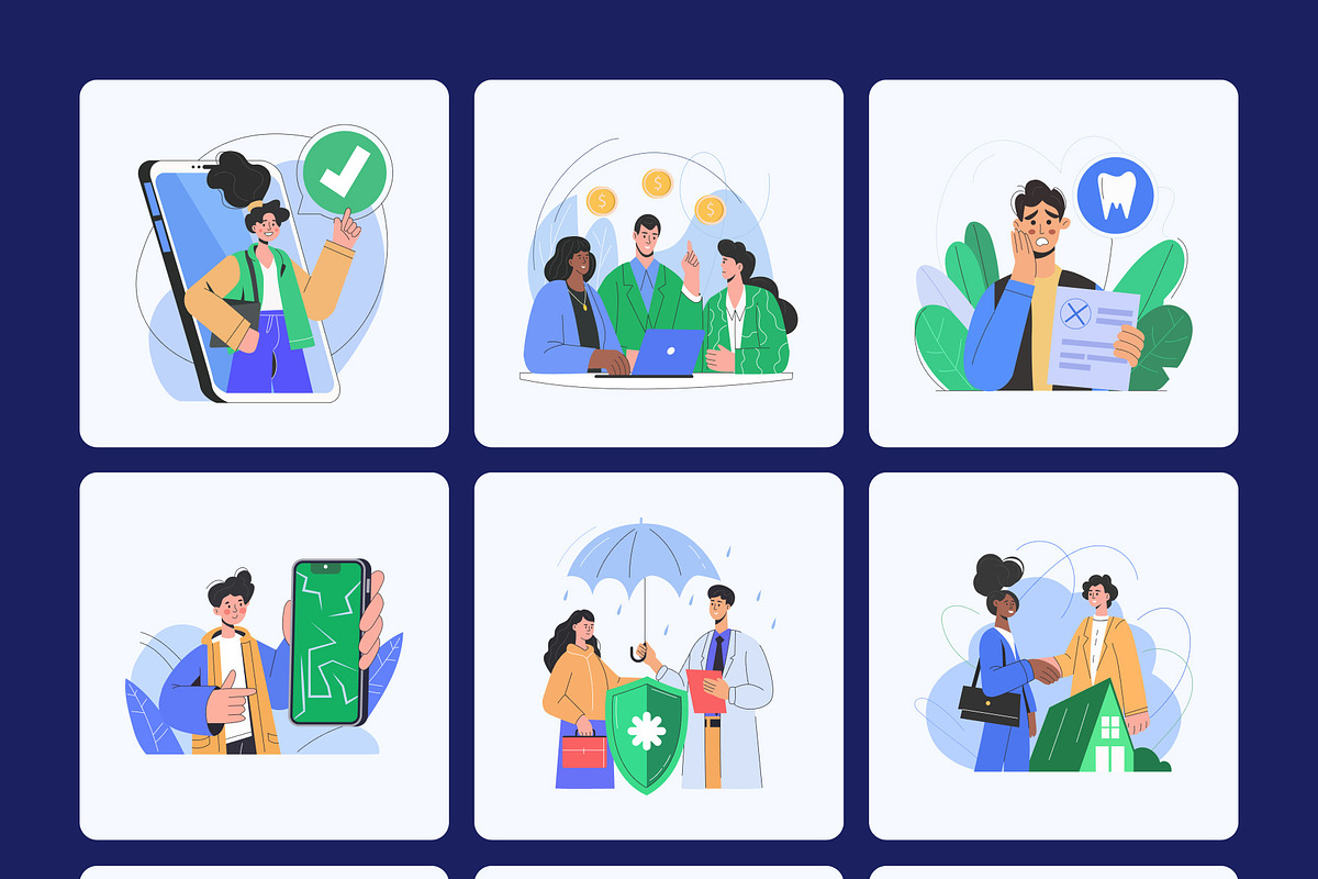 Insurance Illustration Art Set, a Finance Illustration by Creative Stall (Photo 7 of 9)