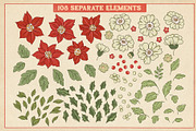 Vintage Christmas Clipart & Patterns, a Pattern Graphic by PATTERNS etc. (Thumbnail 7 of 15)