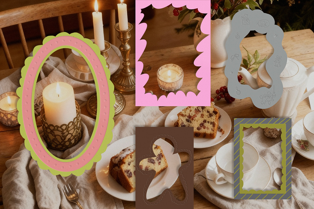 Christmas Embossed Frames & Line art, a Texture Graphic by divanovskaya_nv (Photo 7 of 16)